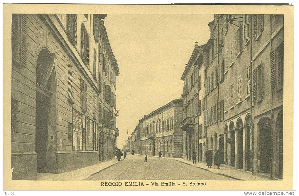 REGGIO EMILIA  - VIA EMILIA S. STEFANO - B/N  NON VIAGGIATA - ANIMATA - EDIZ. GIULIANI-EDITORE-MODENA - Reggio Nell'Emilia