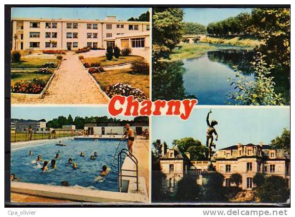 89 CHARNY Multivue, Maison De Retraite, Pont, Piscine, Chateau, Ed CIM 7104, CPSM 10x15, 197? - Charny