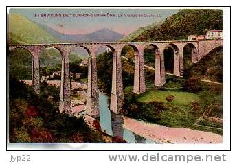 Jolie CP Ancienne 07 Environs De Tournon Sur Rhône Le Viaduc De Duzon - Ed LL. 54 - CAD 23-9-29 / Semeuse 236 Seul - Tournon