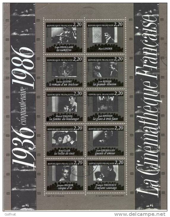 1986 FRANCE BLOC N° 9 CINEMA - Used