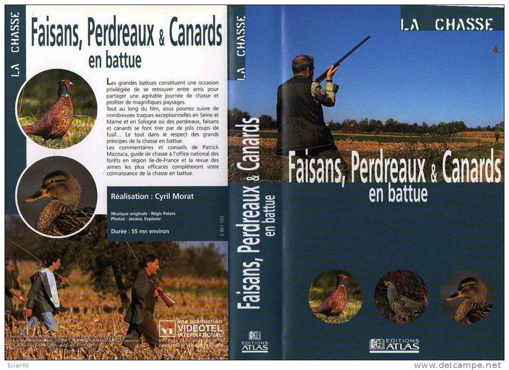 LA CHASSE FAISANS PERDREAUX & CANARDS EN BATTUE Cassette VHS Et Copie Sur CD- DVD    DUREE  55 Minutes - Deporte