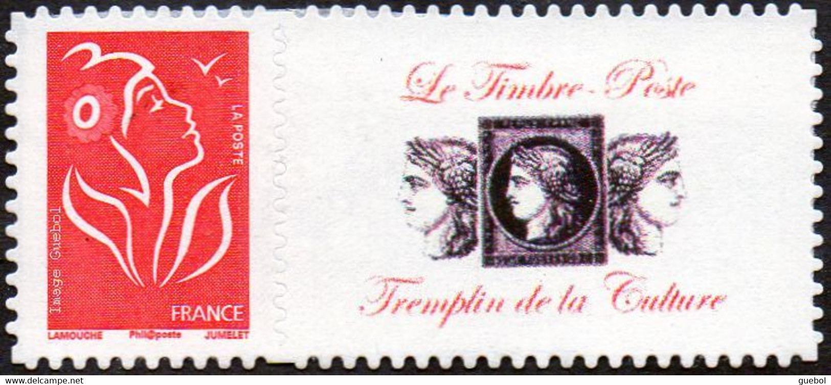 France Personnalisé N° 3802 Ab ** Marianne De Lamouche Timbre Autoadhésif - Légende Phil@poste TVP. Logo Privé - Neufs