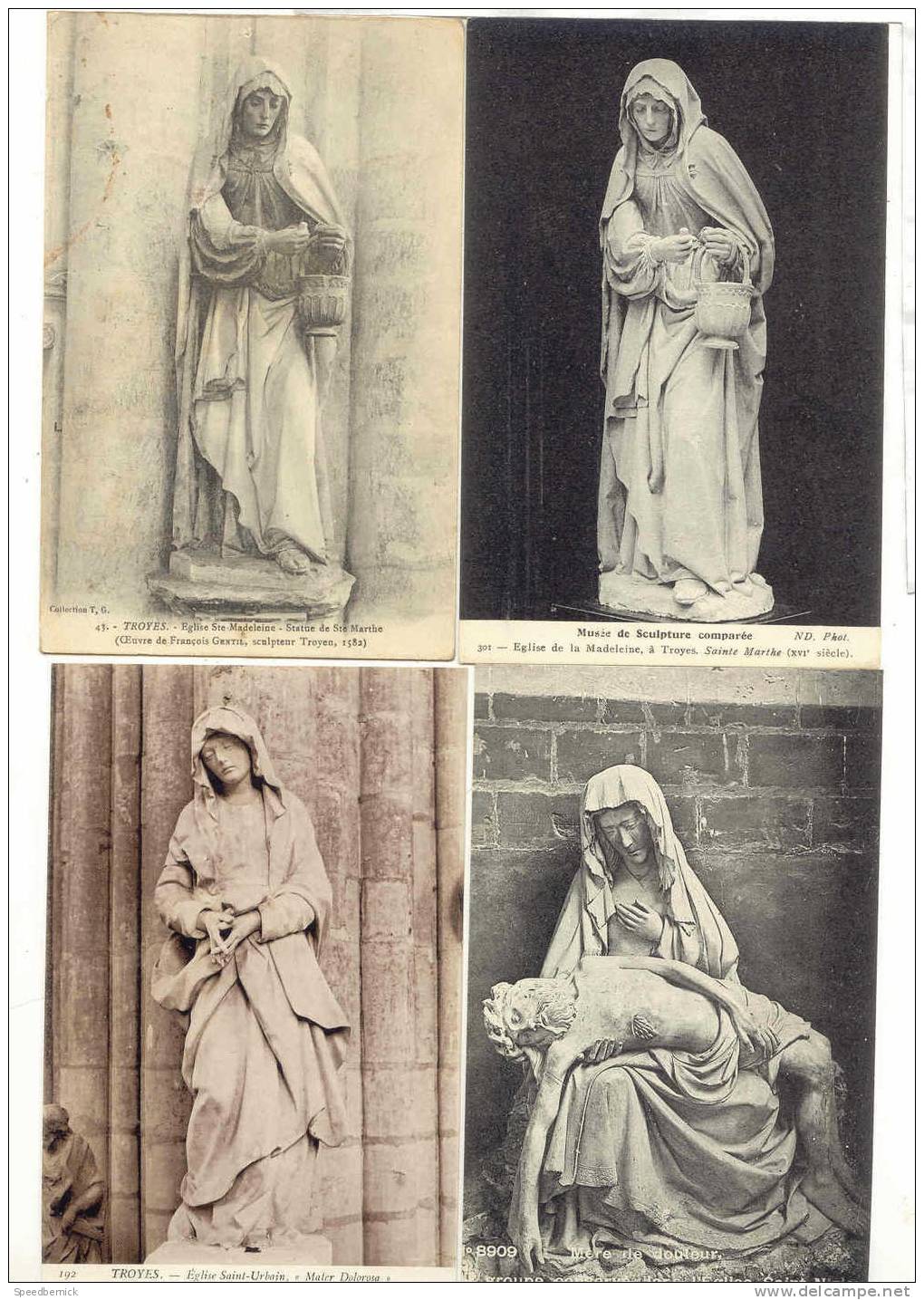 11999 4 Cpa Troyes, église Saint Nizier, Urbain, Madeleine Sainte Marthe Sculpture. ND 301,43,192,243 - Troyes