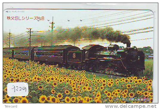 Telecarte Japonaise Japan Train (9229) DAMPF * 110-122234 * Eisenbahn Trein Locomotive Zug Japon Japan Karte - Telefoni