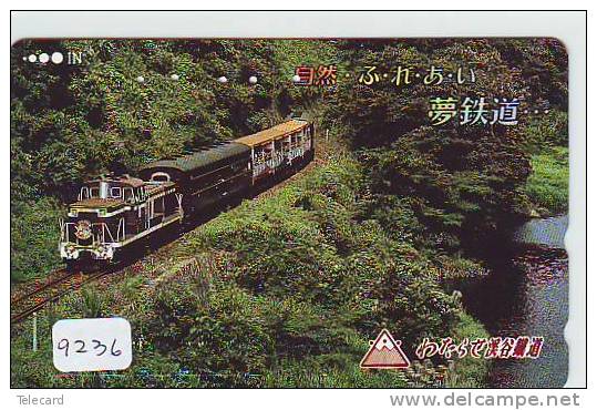 Telecarte Japonaise Japan Train (9236) DAMPF Eisenbahn Trein Locomotive Zug Japon Japan Karte - Telefone