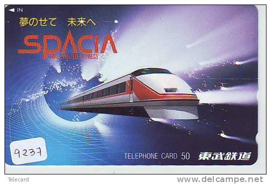 Telecarte Japonaise Japan Train (9237) DAMPF Eisenbahn Trein Locomotive Zug Japon Japan Karte - Telefoni