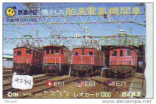 Telefonkarte  Japonaise Japan Train (9274) DAMPF Eisenbahn Trein Locomotive Zug Japon Japan Karte - Telephones