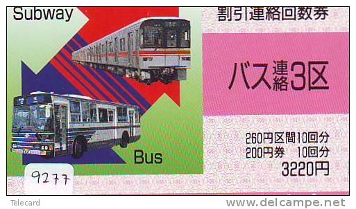 Telefonkarte  Japonaise Japan Train (9277) DAMPF Eisenbahn Trein Locomotive Zug Japon Japan Karte - Telefoni