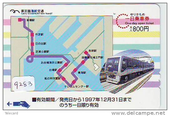 Telefonkarte  Japonaise Japan Train (9283) DAMPF Eisenbahn Trein Locomotive Zug Japon Japan Karte - Telephones