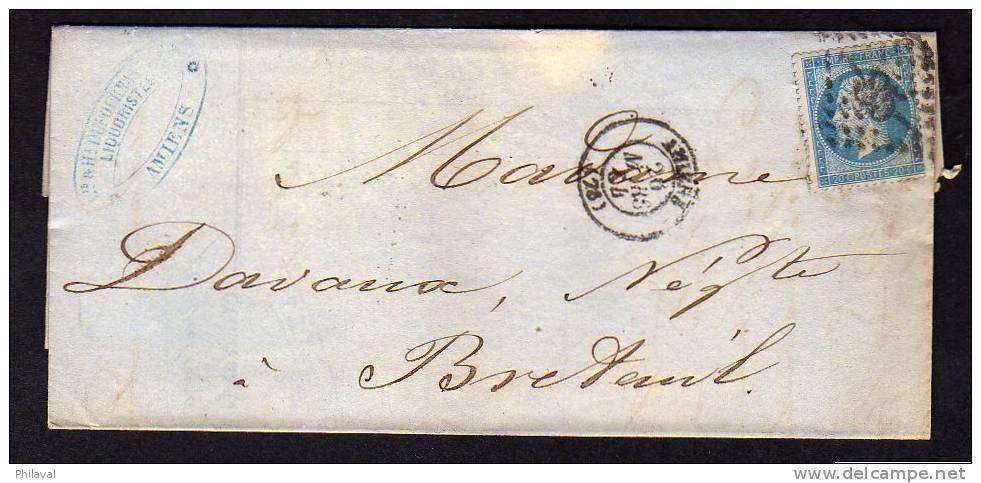 Petite Lettre-facture Datée Du 26 Mars 1864 - Fabrique De Liqueurs L & H DUFOURMANTELLE - 1863-1870 Napoléon III Lauré