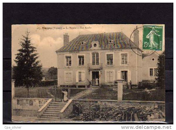 89 TREIGNY Mairie, Ecoles, Animée, Ed Mouchon 167, 1908 - Treigny