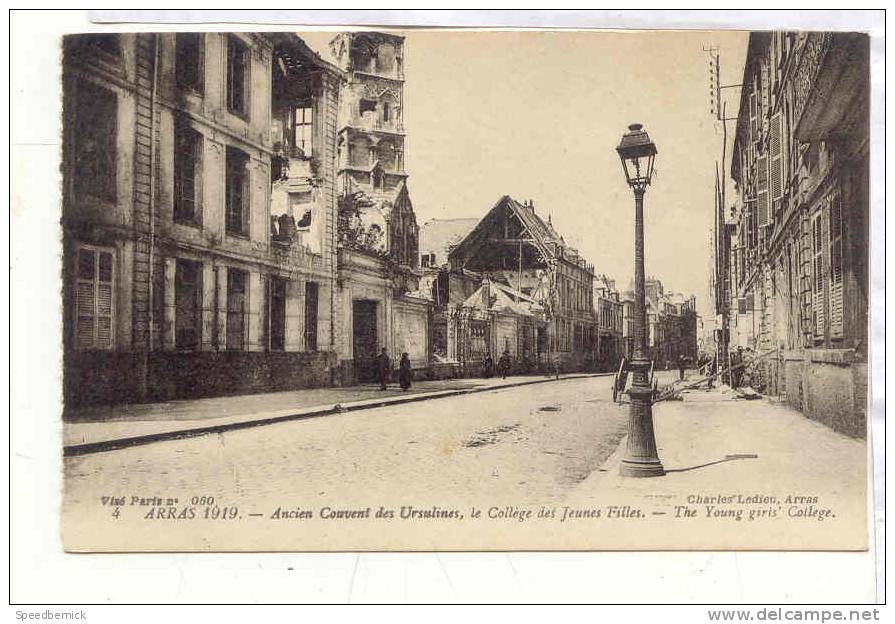 11933 Aras, 1919 , Couvent Ursulines Collège Jeunes Filles. Ledieu 4 Guerre 14-18 - Arras