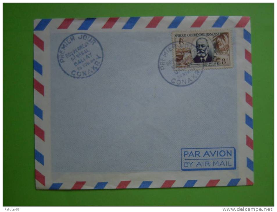 A.O.F. Enveloppe Premier Jour - Gouverneur Général BALLAY 1954 - Lettres & Documents