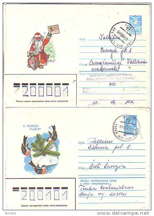 FOUR GOOD USSR / RUSSIA Postal Cover´s - Happy New Year - Posted In Estonia - Año Nuevo