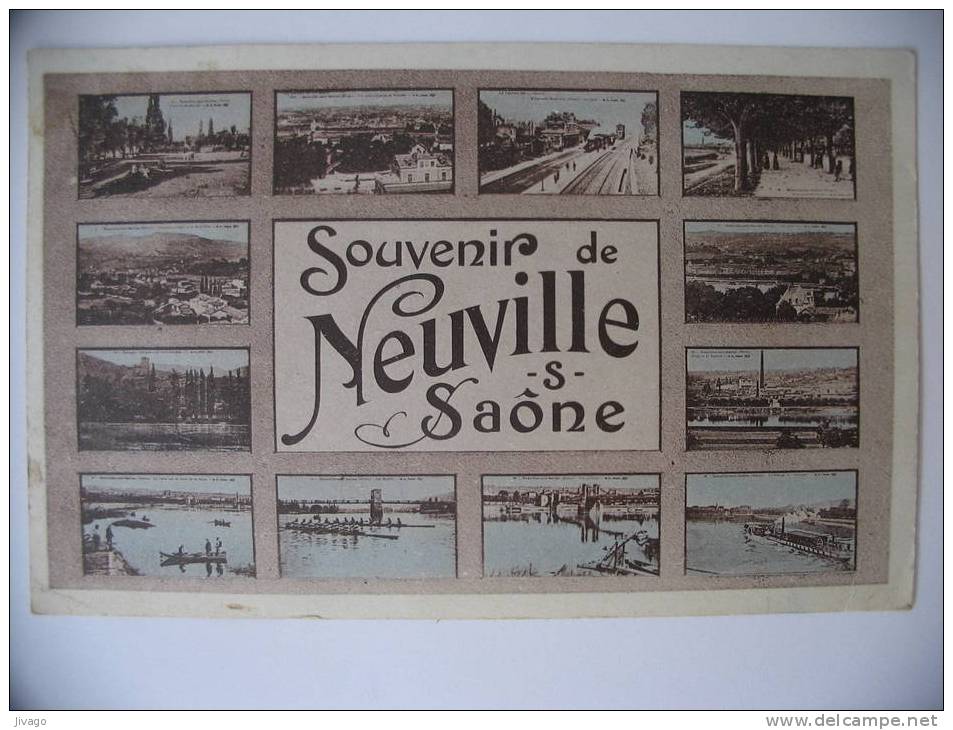 NEUVILLE-SUR-SAONE  :  Souvenir De ...Carte Fantaisie - Neuville Sur Saone