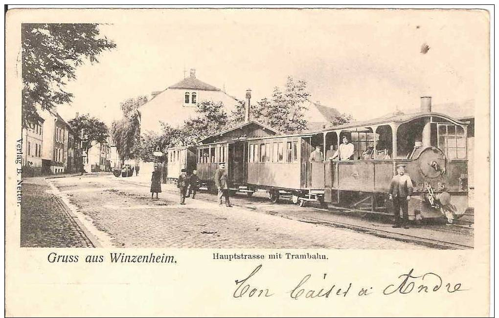 68-Winzenheim-Gruss Aus-Grande Rue Avec Tram - Wintzenheim