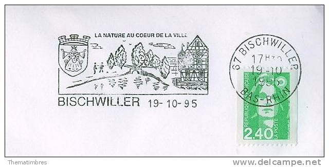 SD0751 La Nature Au Coeur De La Ville Blason Pont Colombage Flamme Bischwiller 1995 - Enveloppes