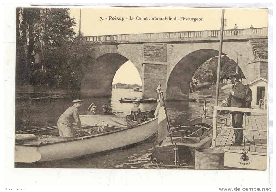 11886 Poissy , Le Canot Automobile De L'esturgeon N° 7 Abeille Asnières - Poissy