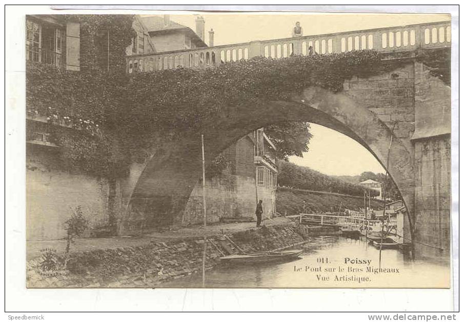 11885 Poissy , Le Pont Sur Le Bras Migneaux. Vue Artistique . 011abeille Asnières. - Poissy