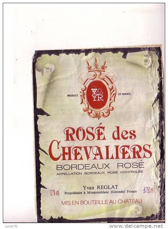 BORDEAUX ROSE  -  ROSE DES CHEVALIERS - - Bourgogne