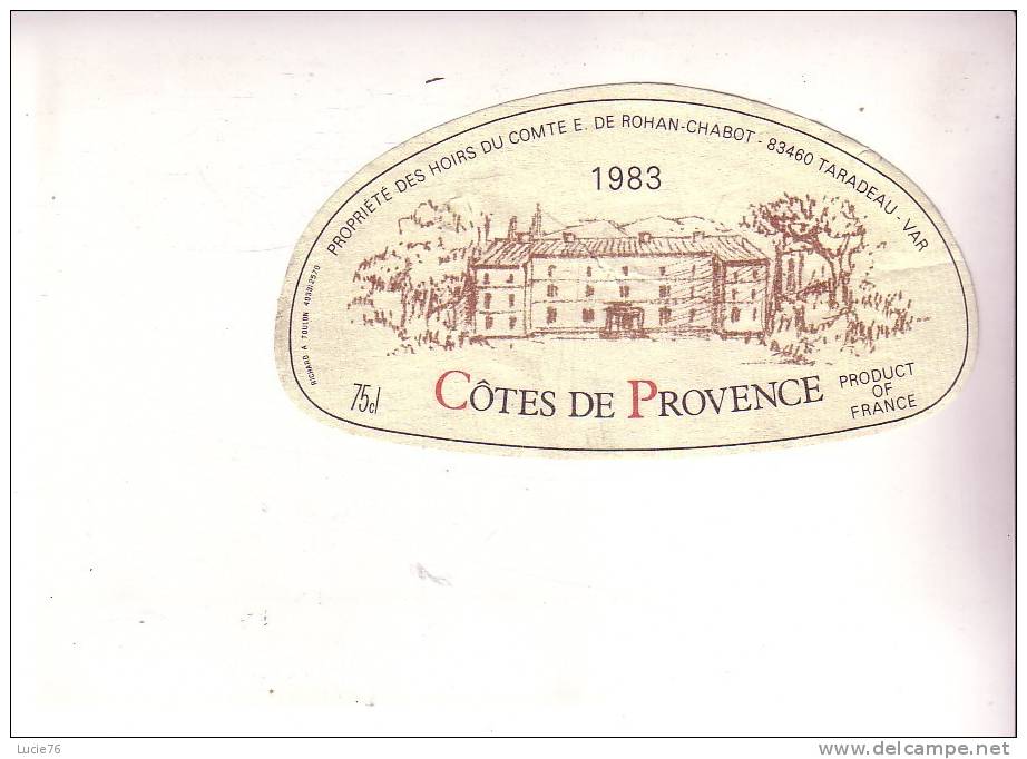 COTES DE PROVENCE  -  1983 - - Vin De Pays D'Oc