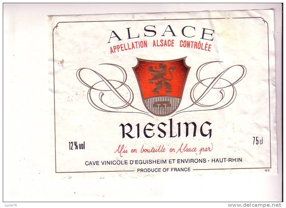 RIESLING -   Cave Vinicole D´ Eguisheim - Riesling