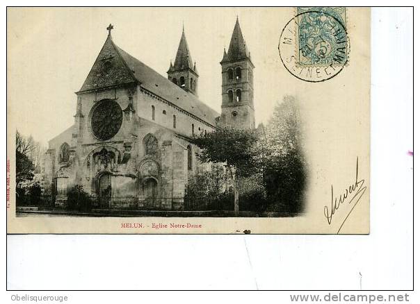 77 MELUN EGLISE NOTRE DAME EN 1903 ED MOTUS EN 1906 - Dammarie Les Lys