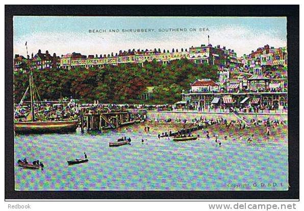 Early Postcard Jetty Boats Beach & Shrubbery Southend-on-Sea Essex - Ref 197 - Southend, Westcliff & Leigh