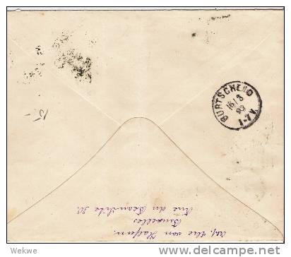 B002a/ BELGIEN -  GA U 2, Leopold II Mit Zusatzmarken Ex Brüssel 1893 Nach Burtscheid Bei Aachen - Letter Covers