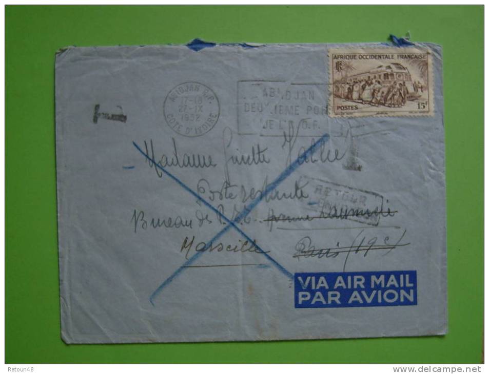 A.O.F.  - Lettre  Par Avion De 1952- - Lettres & Documents