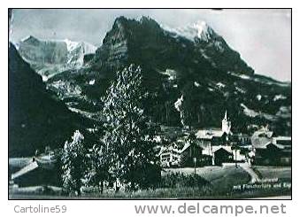 SVIZZERA SUISSE GRINDELWALD  MIT FLESCHERHORN UND EIGER V1952  Z8083 - Grindelwald
