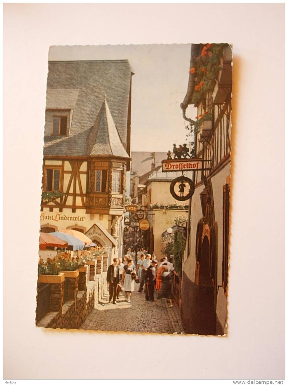 Rüdesheim , Drosselgasse  Hotel Lindenwirt  Cca 1960   VF  D32229 - Ruedesheim A. Rh.