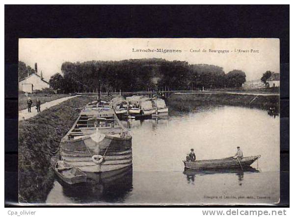 89 LAROCHE MIGENNES Canal De Bourgogne, Avant Port, Péniche, Ed Bourgoin Lenoble, 1914 - Migennes