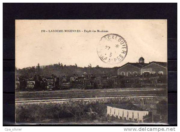 89 LAROCHE MIGENNES Gare, Dépot, Parc Des Machines, Rotonde, Locomotive Vapeur, Train, Ed Hamelin 180, 1915 - Migennes