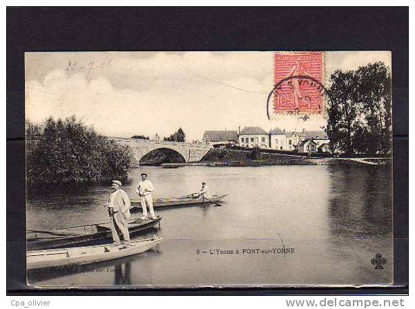 89 PONT SUR YONNE Bords D'Yonne, Animée, Ed CCCC 5, 1906 - Pont Sur Yonne
