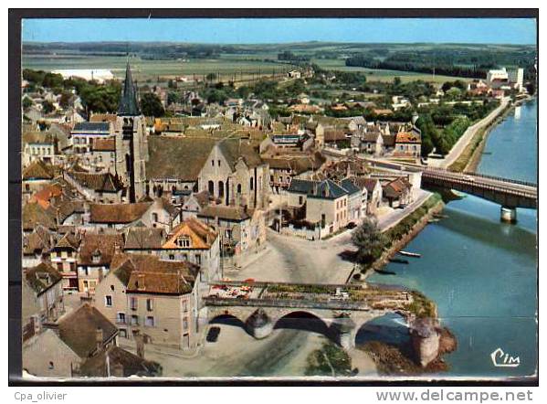 89 PONT SUR YONNE Vue Générale Aérienne, Eglise, Vieux Pont, Nouveau Pont, Ed CIM 2843, CPSM 10x15, 1977 - Pont Sur Yonne