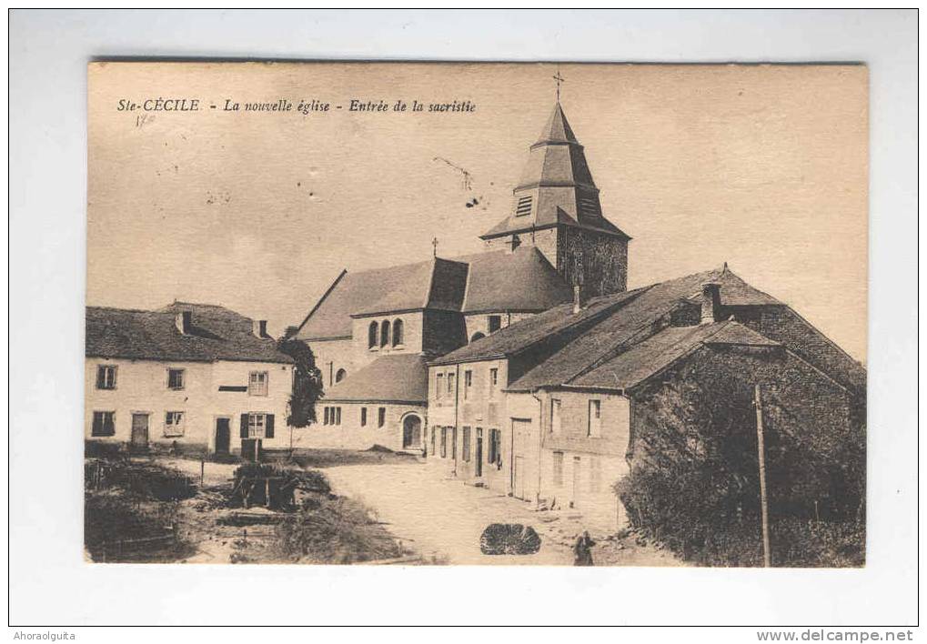 IMPRIME Carte-Vue TP Houyoux 3 C SAINTE CECILE 1924 - RARE Griffe VERIFIE  --  8/833 - 1922-1927 Houyoux