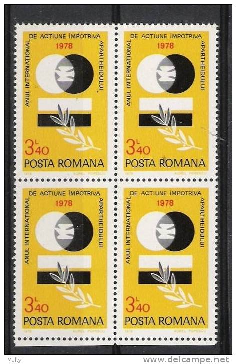Roemenie Y/T 3147 (**) In Blok Van 4. - Unused Stamps