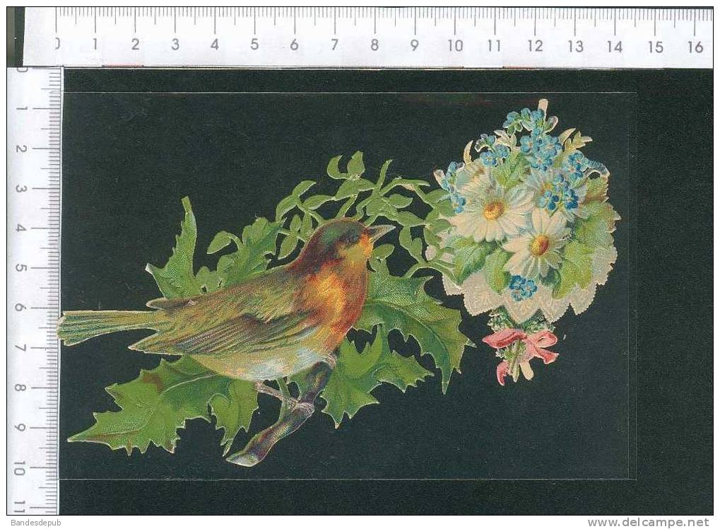 Belle Chromo Découpis Thème Oiseau Fleur - Animali