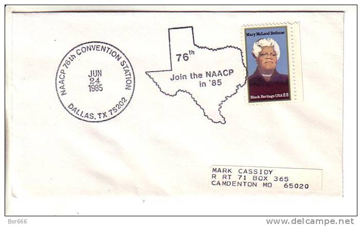 USA Special Cancel Cover 1985 - 76th Join The NAACP - Dallas - Schmuck-FDC