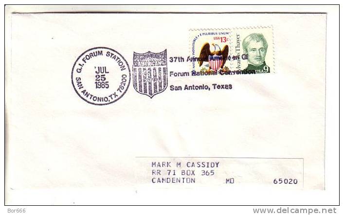 USA Special Cancel Cover 1985 - 37th Annual American GI Forum National Convention - San Antonio - Schmuck-FDC