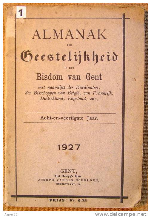 Almanak Der Geestelijkheid In Het Bisdom Van Gent 1927 - Anciens