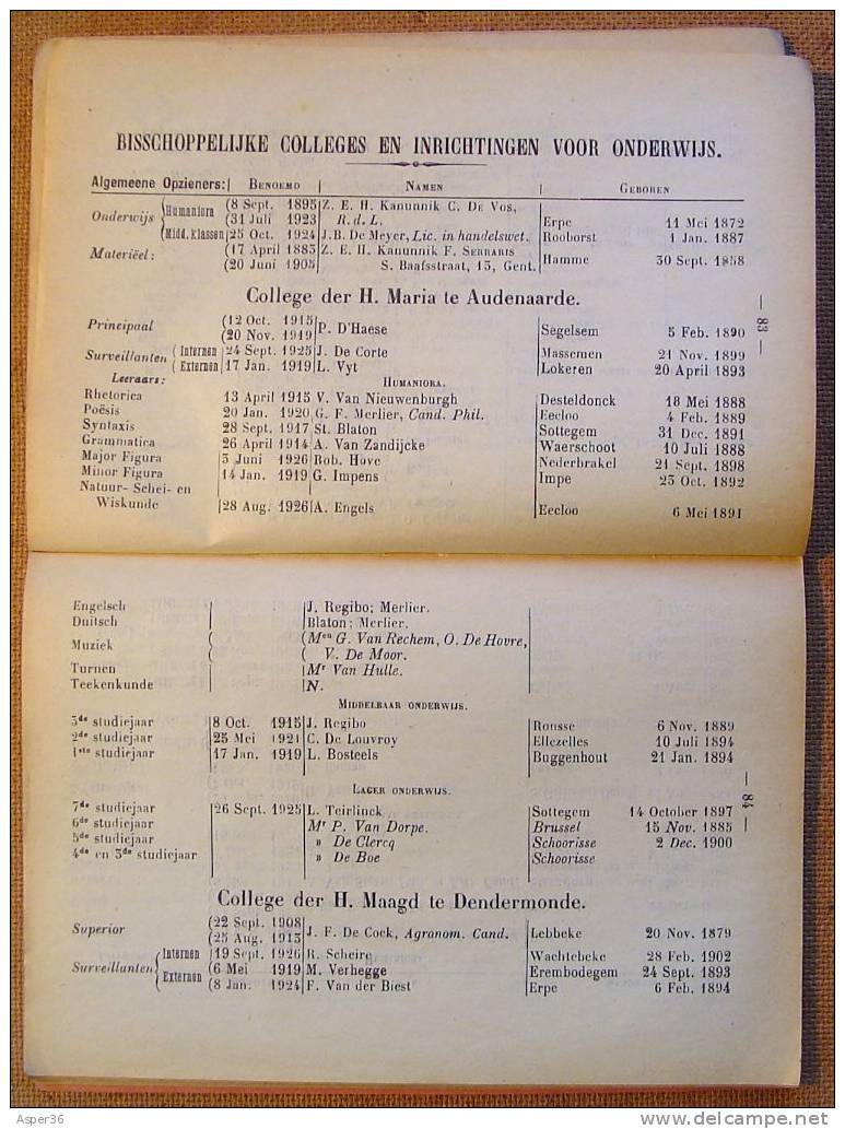 Almanak Der Geestelijkheid In Het Bisdom Van Gent 1927 - Anciens