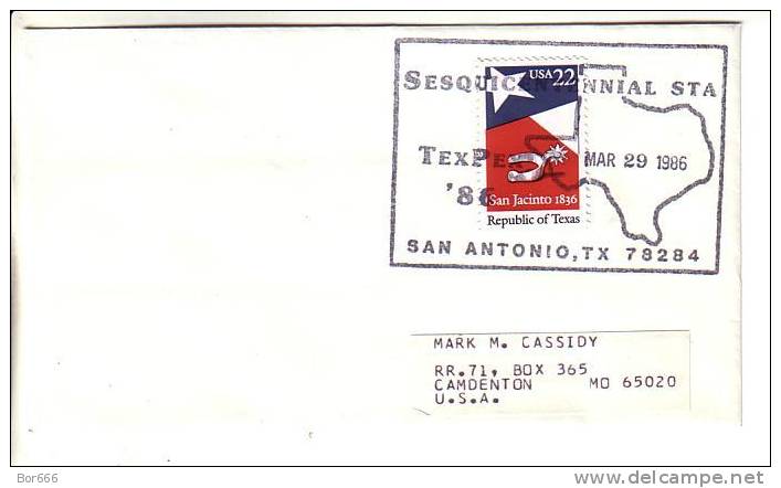 USA Special Cancel Cover 1986 - TEXPEX - San Antonio - Sobres De Eventos