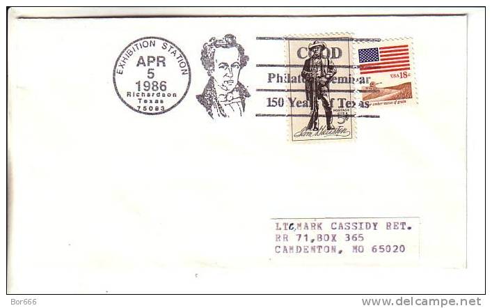 USA Special Cancel Cover 1986 - CCOD Philatelic Seminar - 150 Years Of Texas - Richardson - Schmuck-FDC