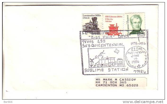 USA Special Cancel Cover 1986 - 1st Sublime " Bids Fair " Days - Sublime - Sobres De Eventos