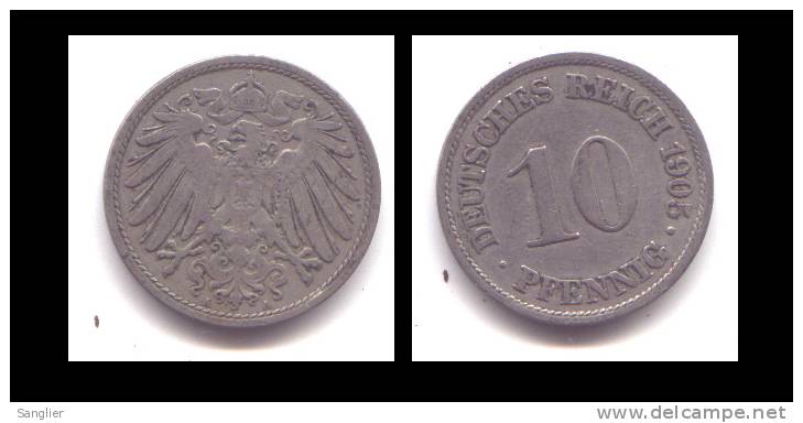 10 PFENNIG 1905 A - 10 Pfennig