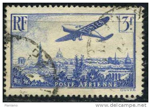 PIA - FRA - 1936 : Avion Survolant Paris - (Yv 12) - 1927-1959 Oblitérés