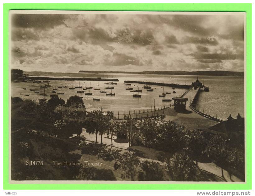 TORQUAY, DEVON - THE HARBOUR - ANIMATED WITH SHIPS - KINGSWAY REAL PHOTO SERIES - - Torquay