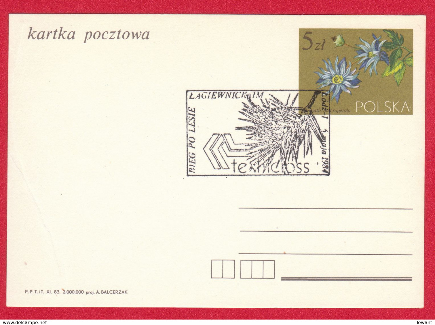 SC Poland Postcard Special Cancellation - SPORT - 027 RUN THROUGH FOREST - Postwaardestukken